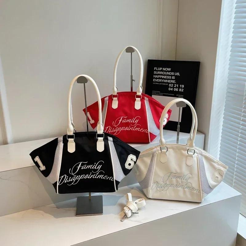 Zippered Female Nylon Shoulder Bag  Solid Color Bag  Versatile  High Quality  Soft  Beauty Fashion
