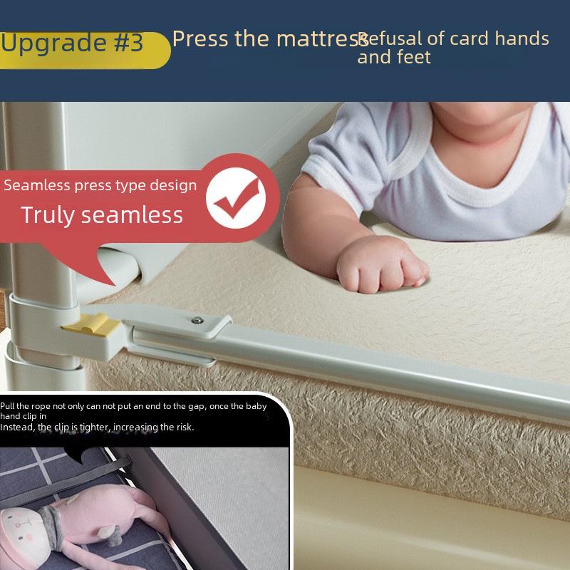 Children's Anti-Fall Bed Fence - Universal Large Bed Protective Barrier with Embroidery Design
