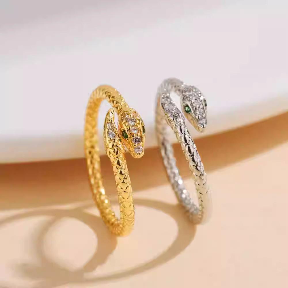 European & American Alloy Adjustable Snake Ring - Women's Animal Jewelry