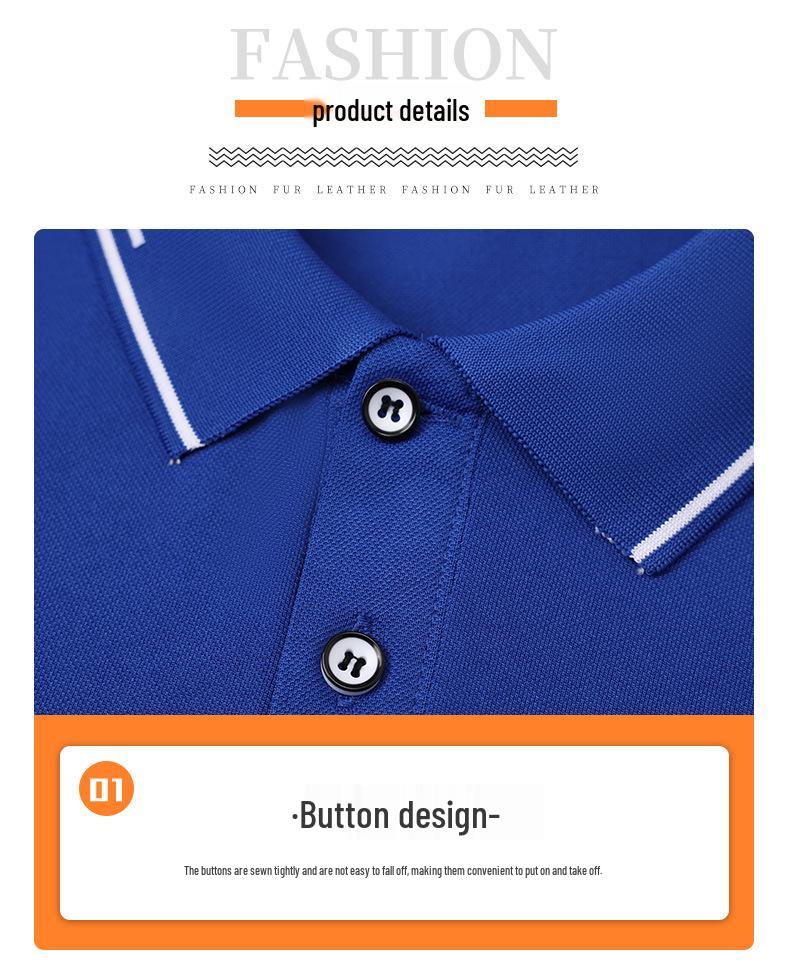 New Men's Summer Silk Cotton Polo Shirt - Custom Printed Lapel Short Sleeve Tee