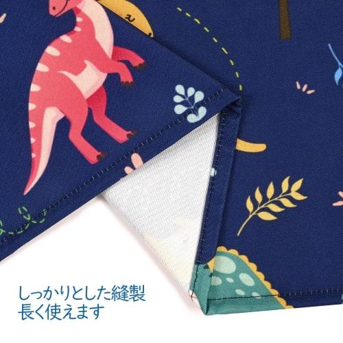 Athbavib Kids' Dinosaur Apron, Navy, with Triangle Scarf and Pockets, Easy to Put on and Take Off, Kids' Apron, Back Cross Apron, Adjustable, 50*60cm,