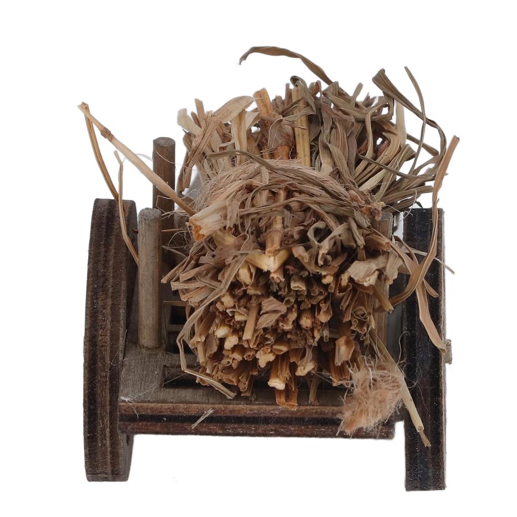 Dollhouse Decoration Wooden Firewood Cart Outdoor Garden Country Miniature Scene Doll House