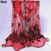 Women Fashion Peacock Flower Embroidered Lace Scarf Long Soft Wrap Shawl Stole