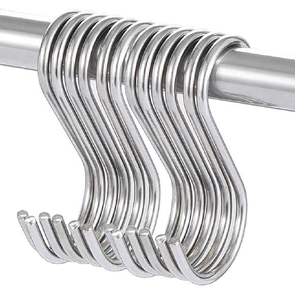 20Pcs S Hooks for Hanging,3.5 inch S Shaped Hooks for Kitchenware Pots Work Shop Utensils Clothes Bags Bathroom Towels Garden Plants