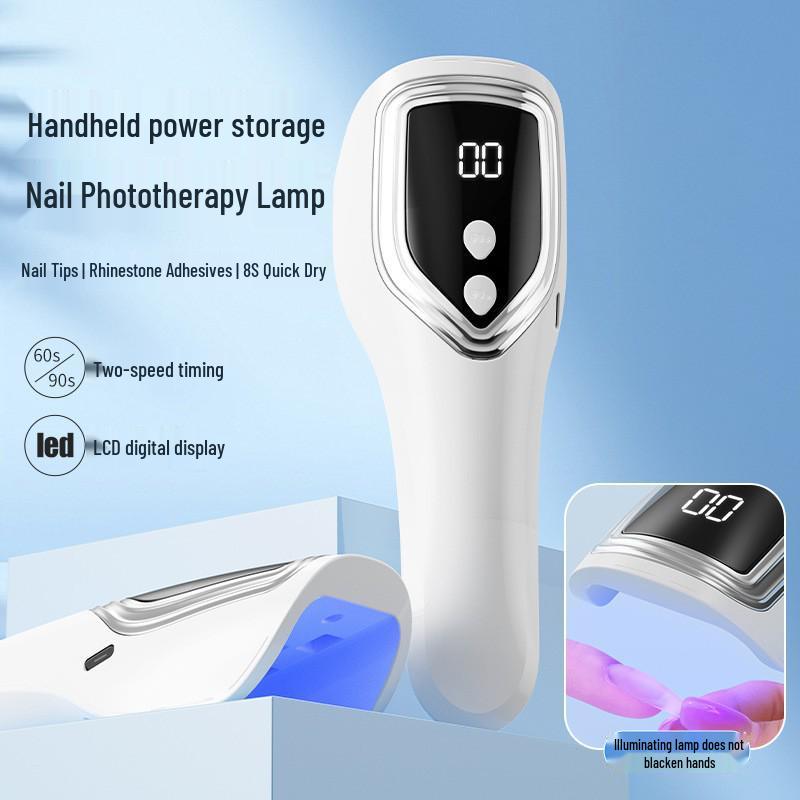 Five-Light Portable UV/LED Nail Curing Lamp with Screen Display, Quick-Drying Nail Tips, Handheld Spotlight Type