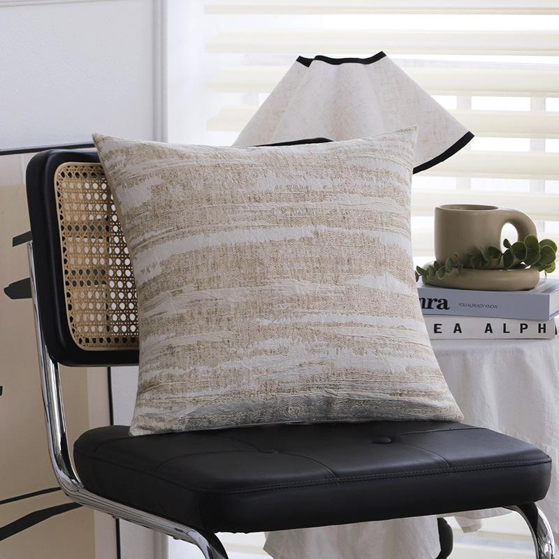 Brown Pillow Case, Light Luxury French Pillow, Living Room Sofa Bed Pillow, Bay Window Pillow, Waist Pillow