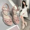 Classic Wedge Sandals for Women 2026 Summer New Comfortable Thick-soled Platform High-heels Fish-mouth Women's Shoes Large-sized