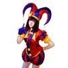 Pomni Cosplay Kostüme Anime Clown Uniform The Amazing Digital Circus Halloween Damen Overall Hut Handschuhe Beinabdeckung Socken Anzug