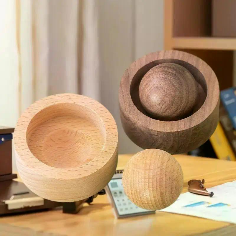 1Pc Elegant Spherical Design, Wood-Based Essential Oil Diffuser, Natural Fragrance Dispenser for Room and Bedroom Decor