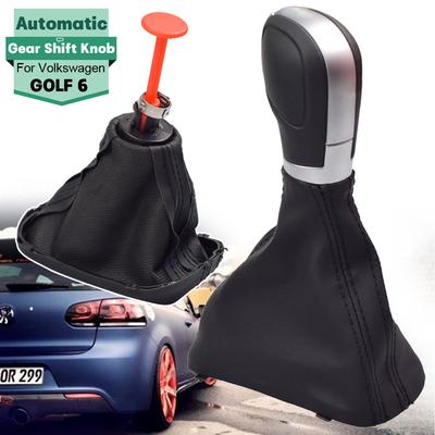 Leather Car Auto Gear Shift Knob Shift Lever Stick Head For VW Golf 6 Jetta MK6 EOS Passat B7 CC Automatic Gear