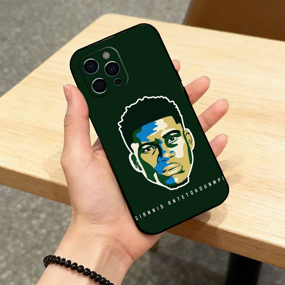 Giannis Antetokounmpo 34  Phone Case For iPhone 17,16,15,14,13,12,11 Plus,Pro Max,XS,Soft Silicone Black Cover