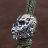 Öffnungsbare Japanische Samurai Maske Schädelkopf Messing Messerperle Outdoor EDC DIY Paracord Gewebtes Lanyard Anhänger Zubehör Punk Anhänger