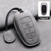 Leather Car Key Case Cover Shell For Hyundai Grand Santa Fe 3 DM I30 IX35 Ix45 Encino KONA Solaris Azera Grandeur Creta 2 Kona