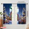 2 db, 2D síknyomtatás Kreatív függönyök Karácsonyi manóház Tartós poliészter (rúd nélkül) Ünnepi Tökéletes Hálószobába &