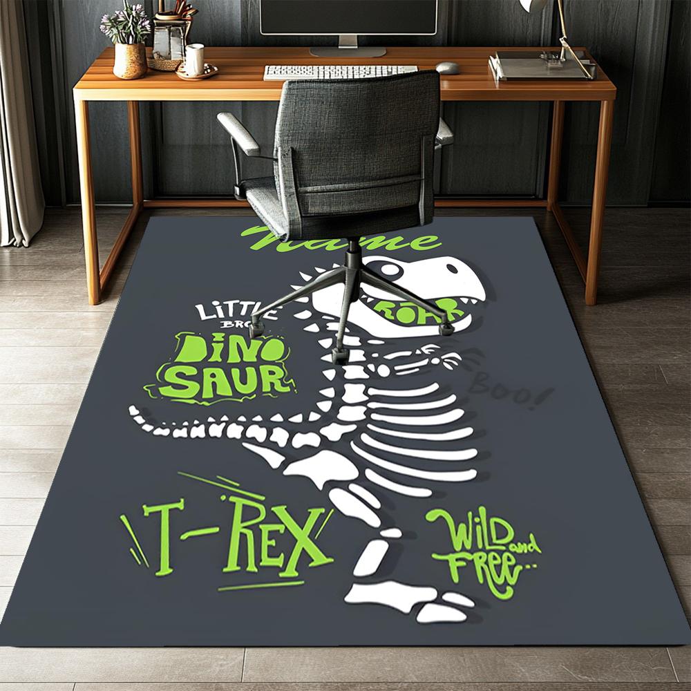 Custom Name Dinosaur Printed Carpet,Rug for Office Chair Living Room Bedroom Kitchen Room Decor Gifts.