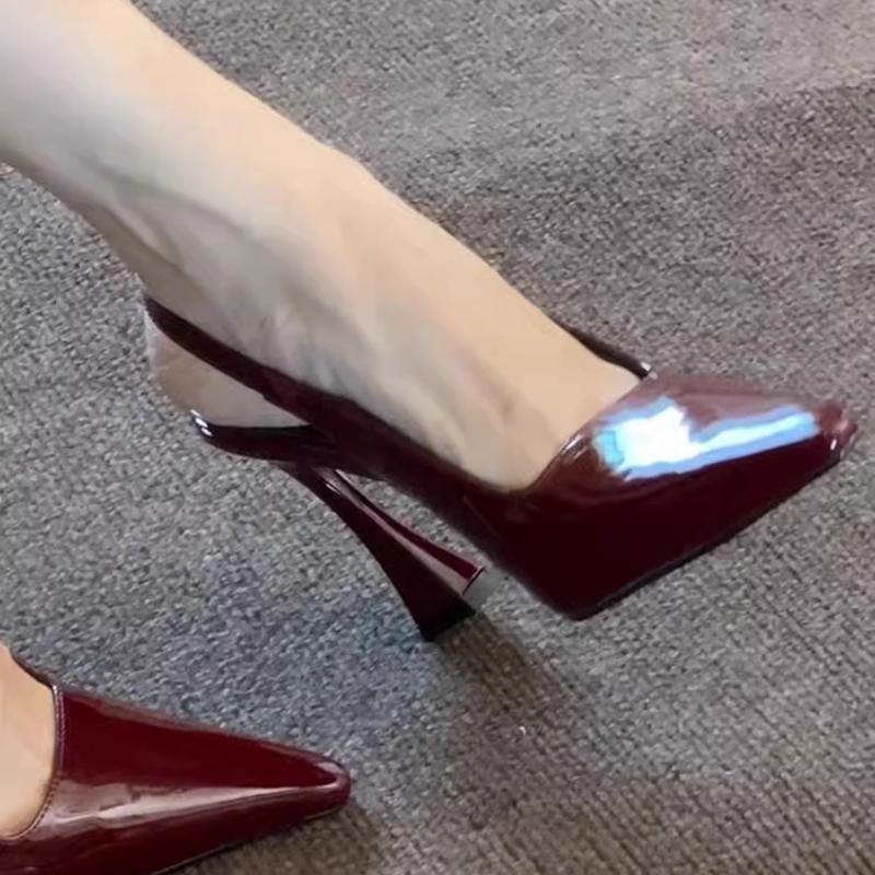 Modă 2025 Noi Sandale de Vară de Lux de Designer pentru Femei Pantofi Fashion cu Vârf Ascuțit cu Barete la Spate Doamnelor Elegante cu Toc Înalt Sandale de Stripper