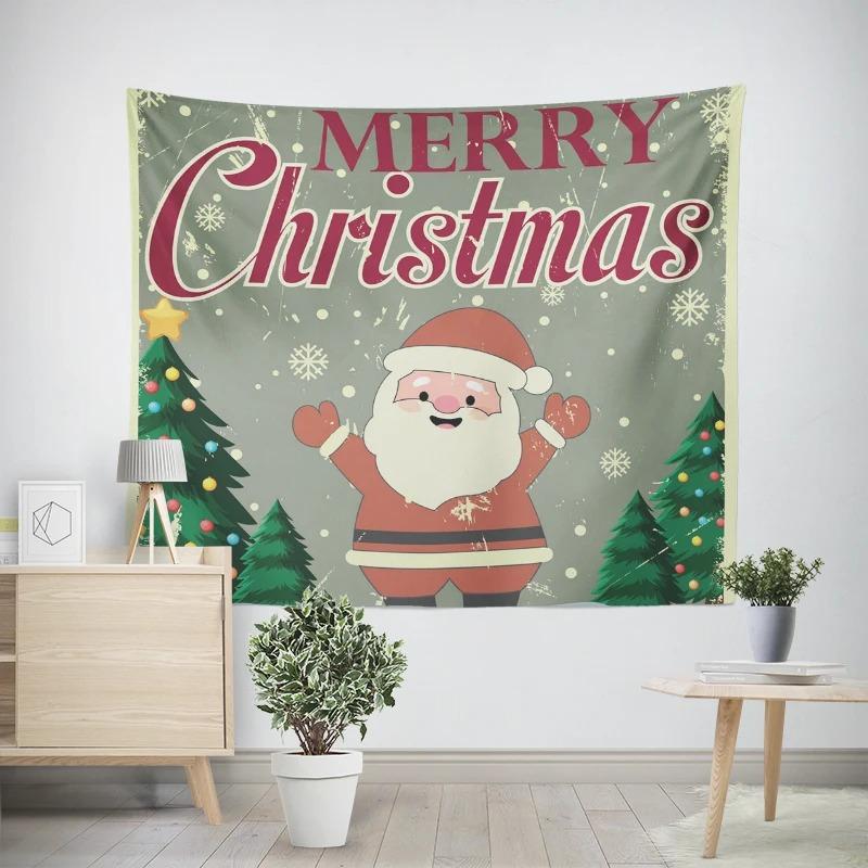 New Year Christmas White Bear Pattern Living Room Bedroom Decorative Tapestry