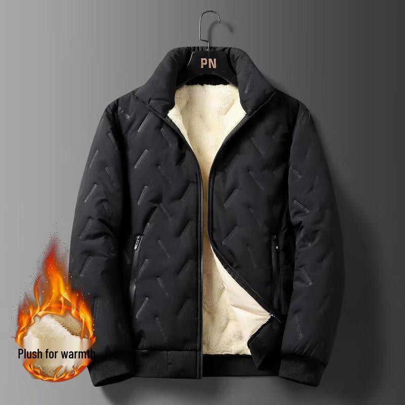 Completo invernale da uomo in cotone: Spesso Caldo Cappotto e Pantaloni in Montone Set Due Pezzi