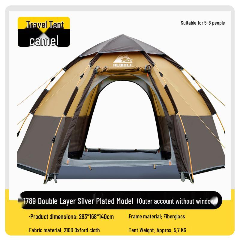 Portable Automatic Fast-Opening Rainproof Tent for 2-4 People - Ideal for Outdoor Camping, Wilderness, & Beach