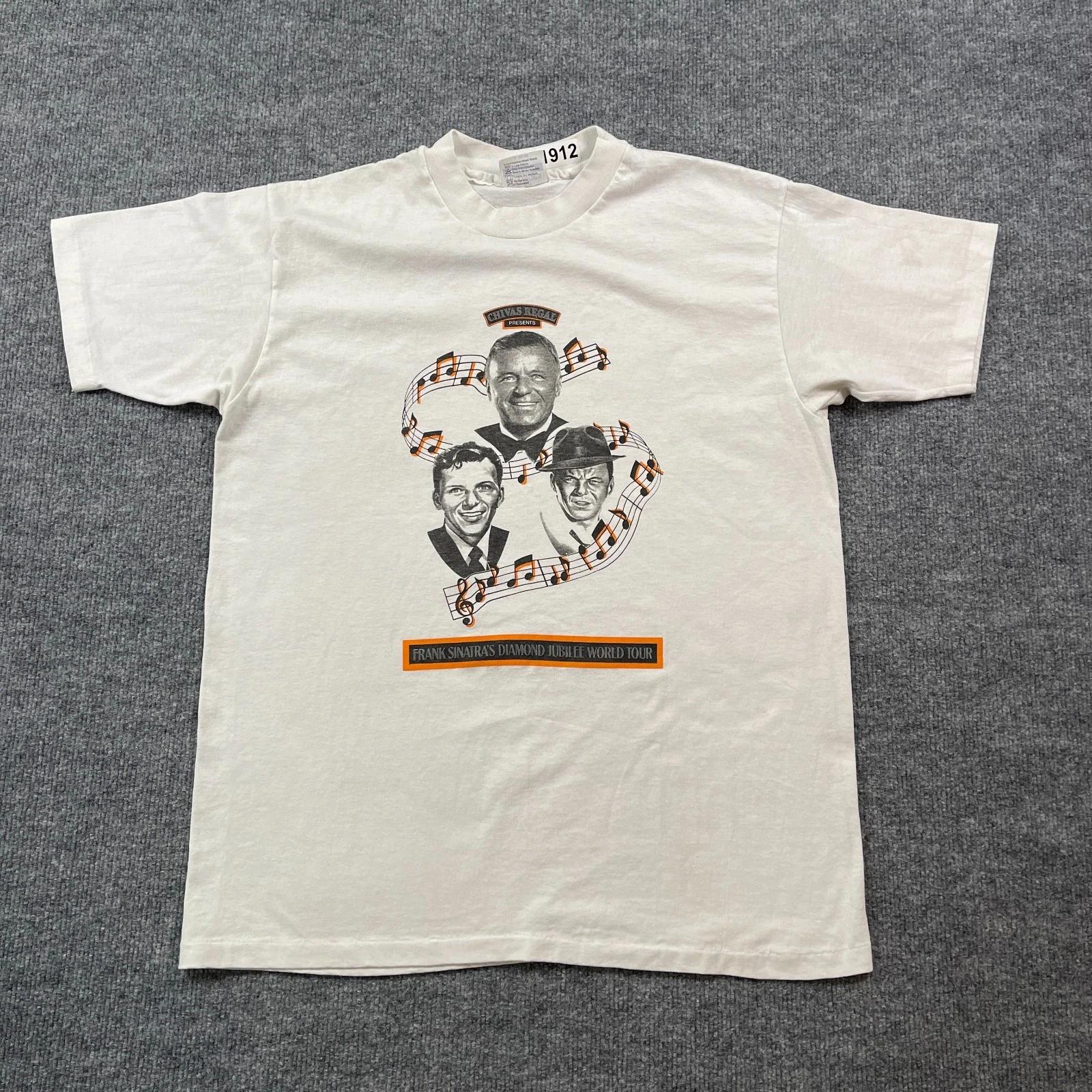 

Vintage 1991 Frank-Sinatra Diamond Jubilee World Tour Shirt Large 21x26 White S
