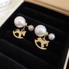 Zircon red natal year pony earrings light luxury stud earrings exquisite cute earrings