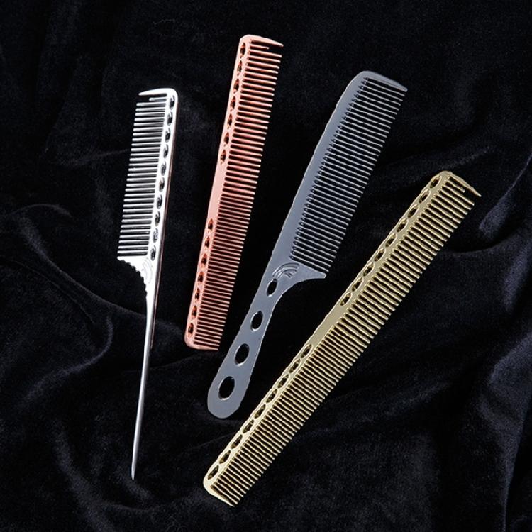 Metallkamm, Aluminium Feinzahnkamm, Styling-Frisierkamm, Salon Entwirrungskamm mit Tülle für Damen Herren