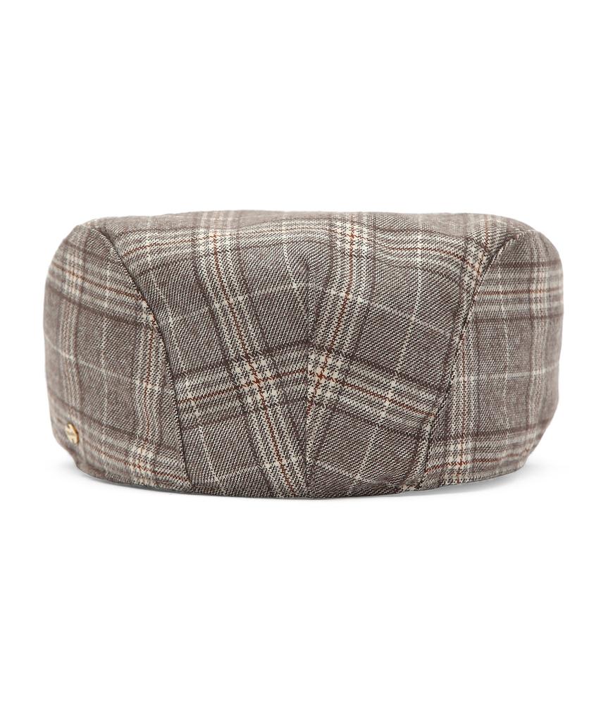 Eondeokeonteulolseutyudio Autumn Check Pattern Beret Drive Hunting / Check / Brush Grey