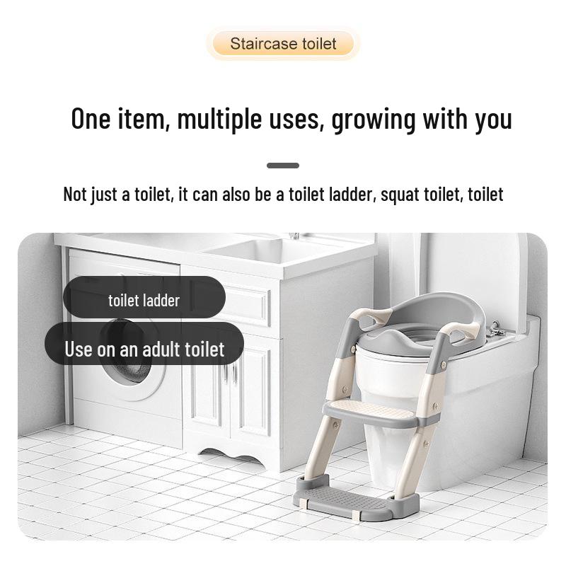 Children's Potty Ladder with Handrails and Folding Frame