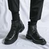 Men’s Motorcycle Boots Retro Street Style Dress Chelsea Boots Tuxedo Wedding Brown Men Ankle Boots
