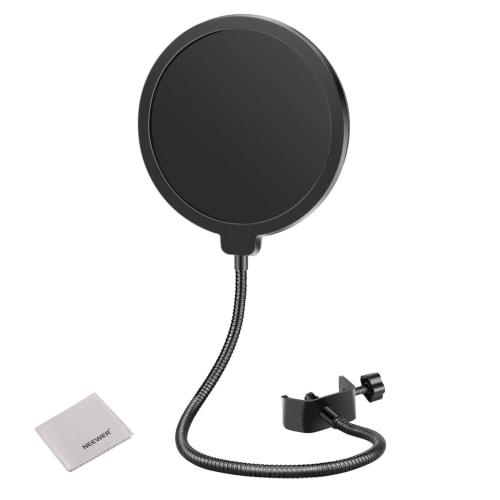 NEEWER Microphone Pop Filter Shield with 360 Flexible Soft Tube, Adjustable Clip, and Cleaning Cloth, Prevents Noise and Improves Recording Quality,