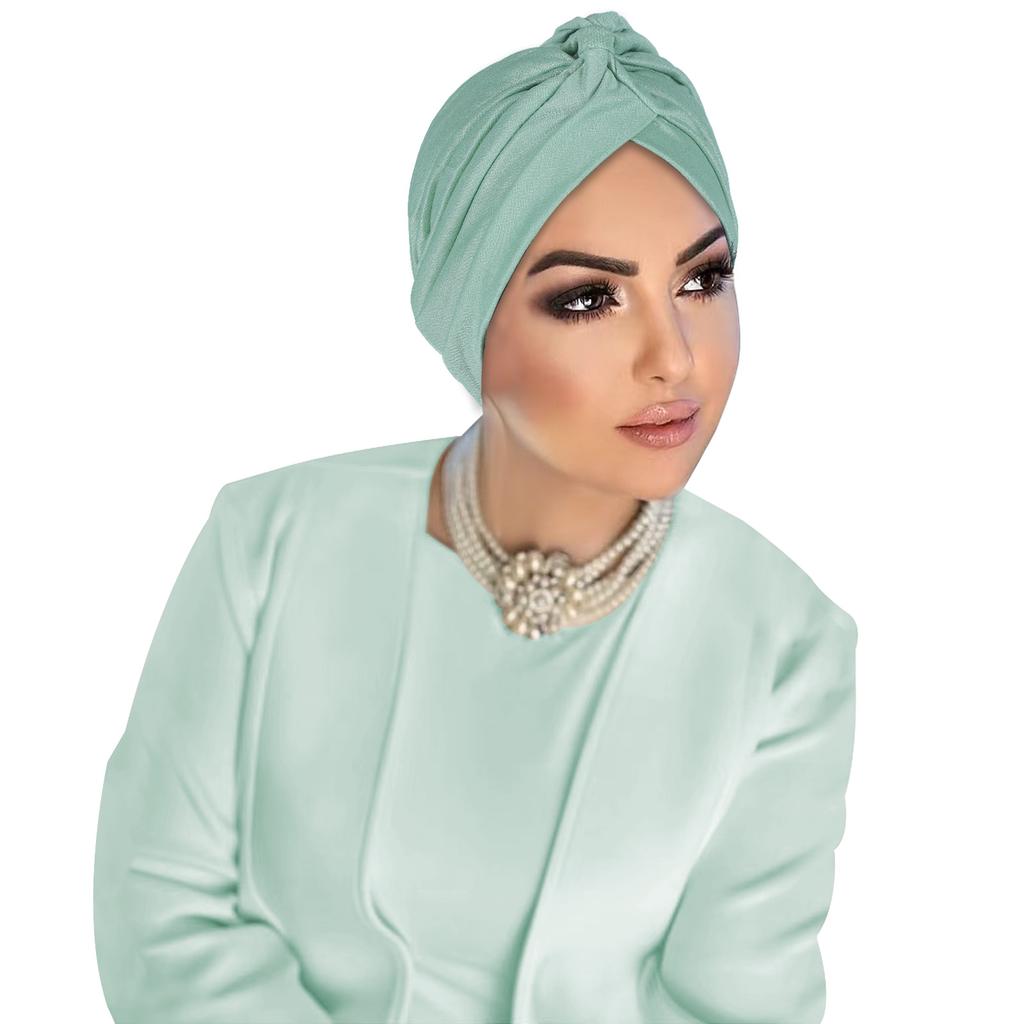 Indian Hat Twist Knot Turban Women Muslim Inner Hijab Beanies Bonnet Hair Loss Headscarf Bandanas Chemo Cap Solid Color Headwrap