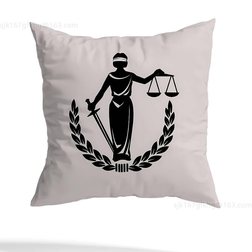 Lawyer Unique Justice Pillow Case Square Double-Sided Printing Short Plush Sofa Cushion Cover Bedroom Bedside Pillow