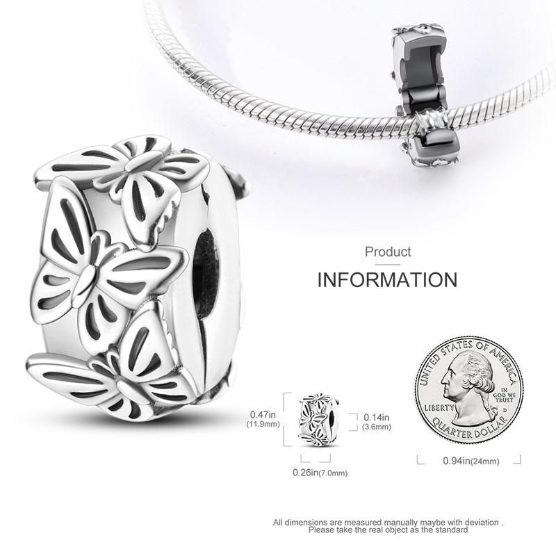 Original Clip Charm Butterfly Cat Fit Bracelet Diy Pave Cz Clasp Stopper Beads Fashion Jewelry