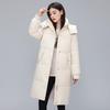 Down Jacket Women's Mid-length Winter Fashion Korean Style Removable Hood Warm Duck Down Jacket Winter