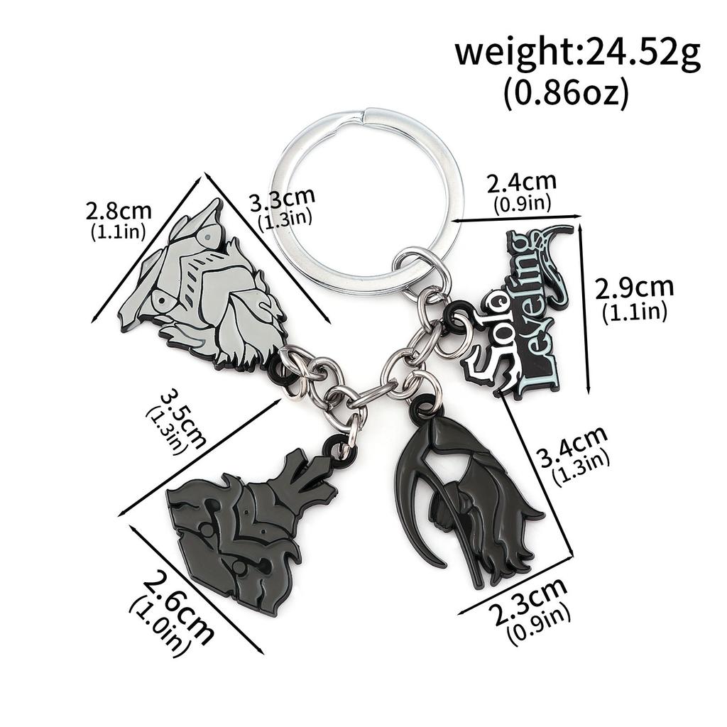 Anime Solo Leveling Character Keychain Pendant Sung Jin Woo Cosplay Props Fans Gift Jewelry
