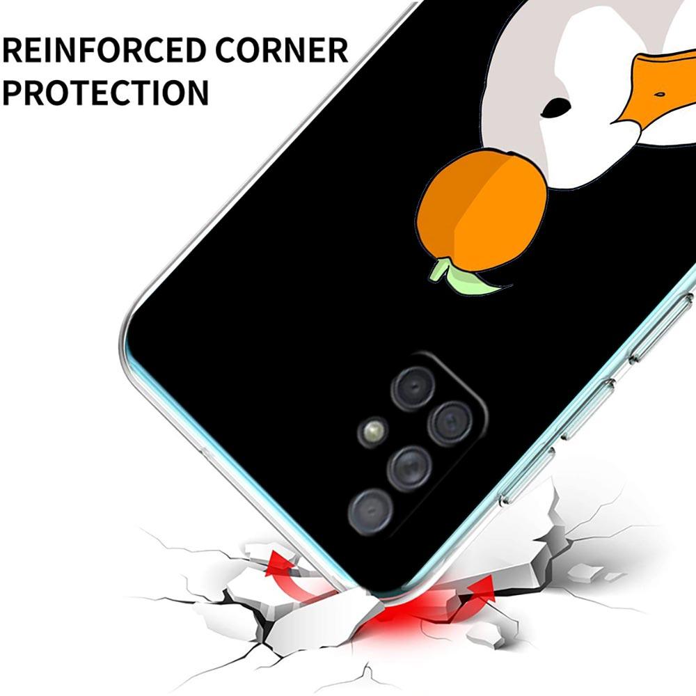 Cartoon Doubt Duck Phone Case For Samsung Galaxy A51 A71 A21S A12 A11 A31 A41 A01 A03S A22 A13 A33 A73 A53 A52 A32 5G A23 Cover