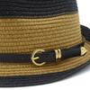 Summer color matching personalized Panama hat British jazz cool hat trendy brand sun hat fashionable versatile couple straw hat