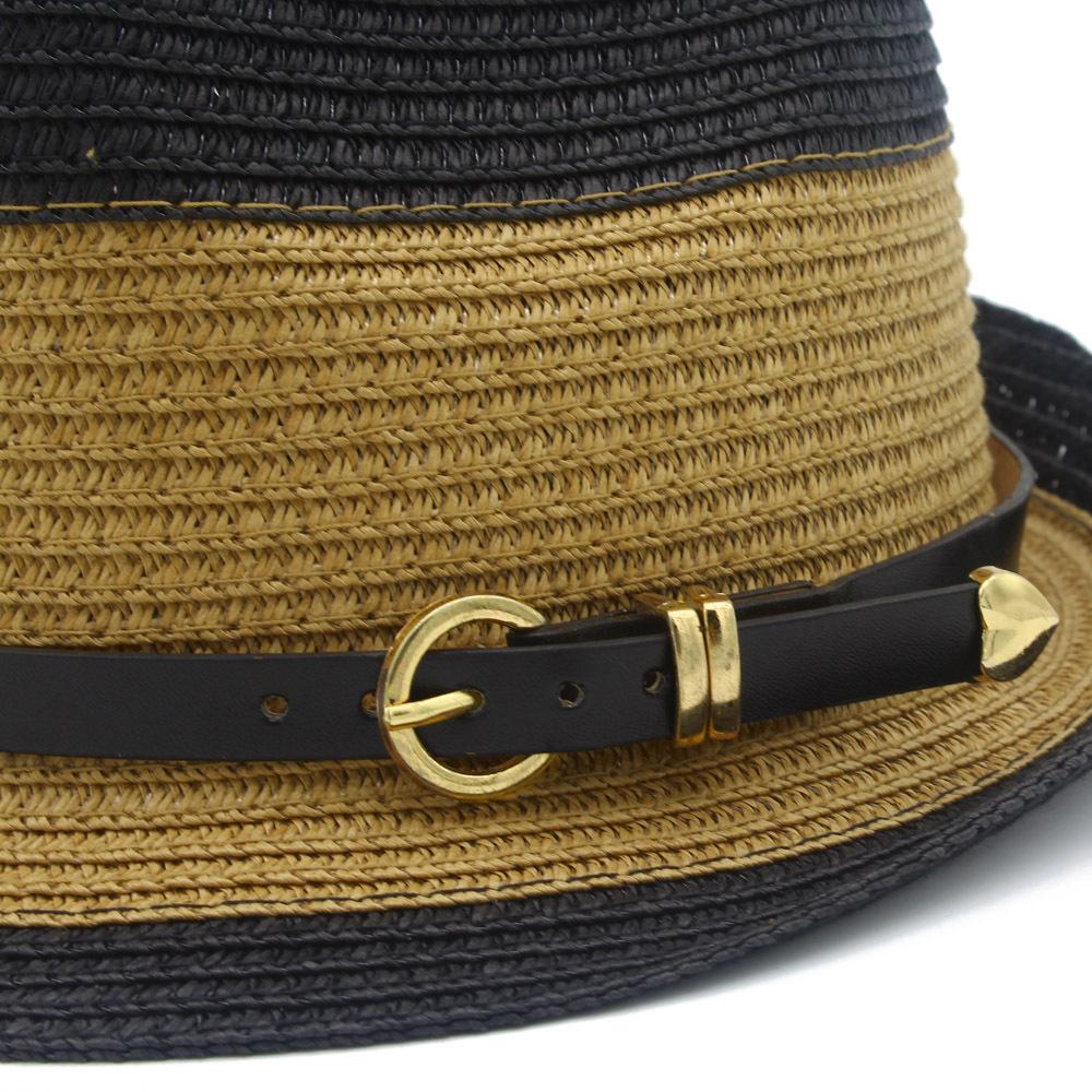 Summer color matching personalized Panama hat British jazz cool hat trendy brand sun hat fashionable versatile couple straw hat