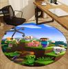 Minecraft Pattern Round Rug, Indoor/Outdoor Mat, for Picnic, Gameroom, Bedroom, Office, Living Room, Home Decor Carpet, Birthday Gift