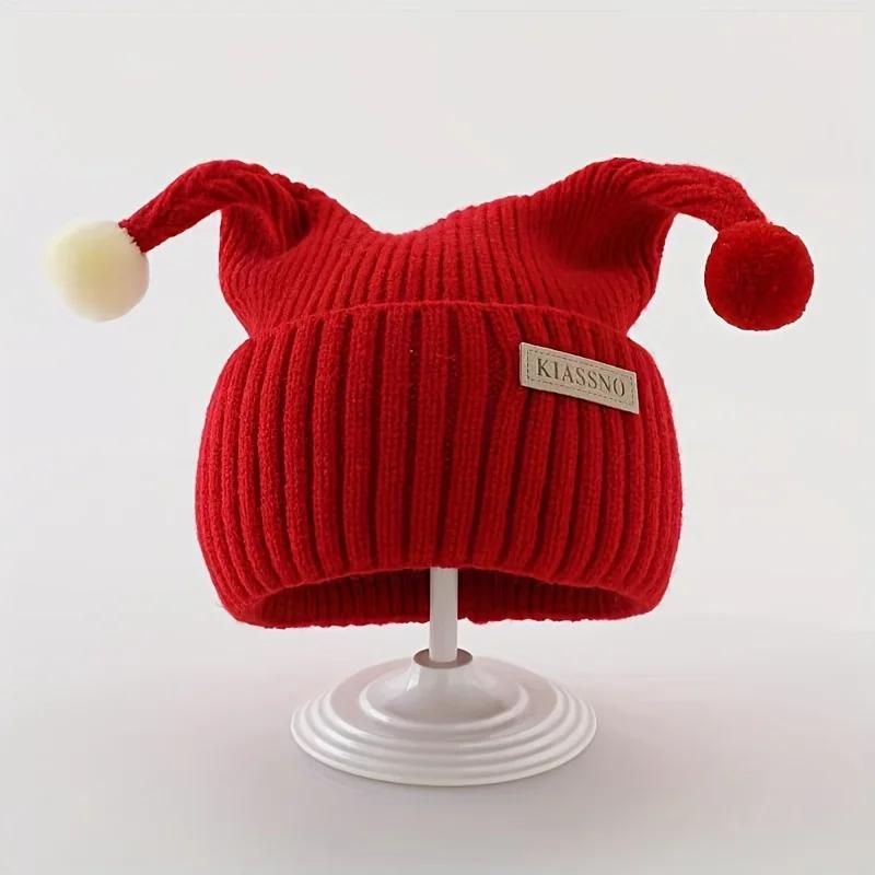 

Kids Easy Slip-On Winter Hat (Red) – Soft Stretchy Knit Beanie, Lightweight Warm Cap for Party Outfits & Everyday Cold Weather ярко-красный