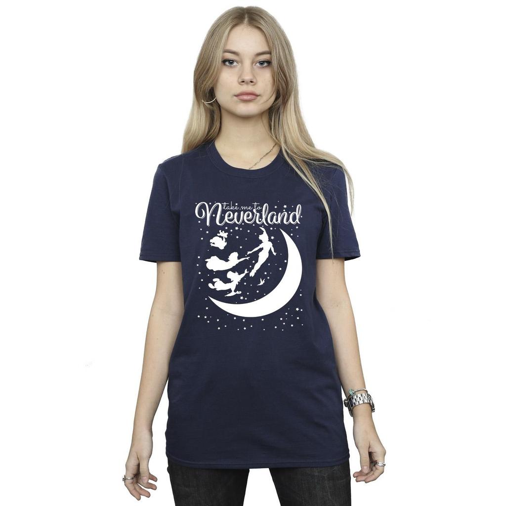 Disney Womens/Ladies Peter Pan Take Me To Neverland Cotton Boyfriend T-Shirt