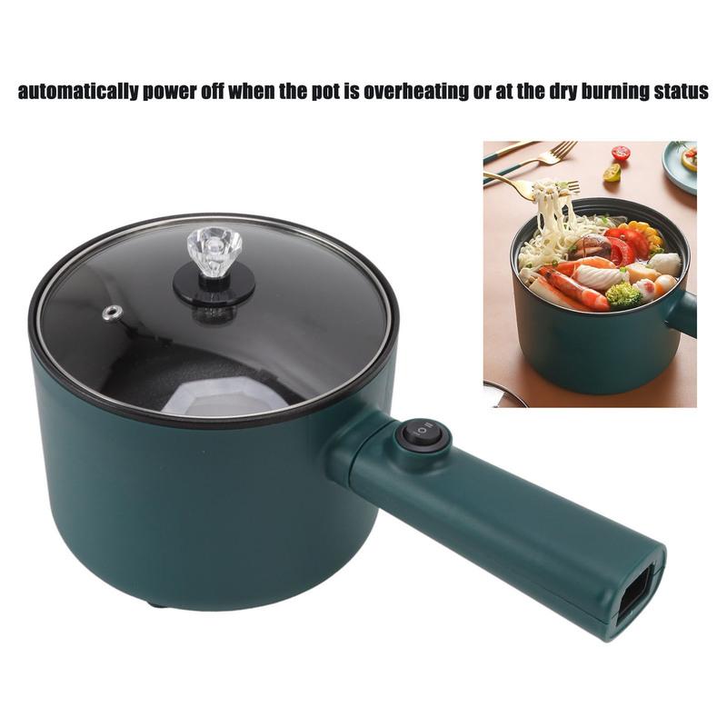 Electric Cooking Pot Electric Hot Pot Long Handle Multi Function Nonstick Coating 1.8L Capacity for Home