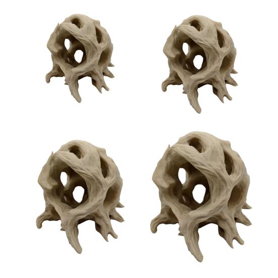 3D Printed Aquarium Decor Hideout Tree Ball, Natural Look Root Reptile Hideout, Freshwater Tank Fish Cave, Decorative Habitat Shelter for Betta Shrimp