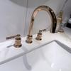 Widespread Basin Mixer Bathroom Basin Faucet 8 inch Widespread Lavatory Mixer Tap Brass Three Hole Sink tap Gold  New Arrival
