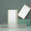 Beautiful Mirrored Tray with Side Rails, Elegant Vanity Mirror Bars