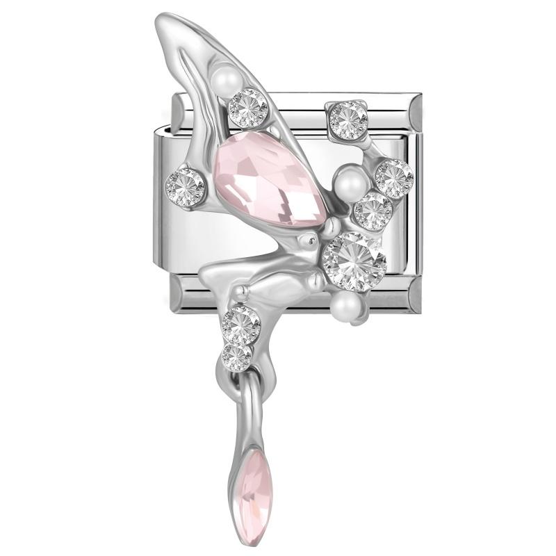 Personalized DIY Bow Series Charm Bracelet Flower Butterfly Heart Chain Bead Fit 9mm Bracelet Stainless Steel Valentine's Gift