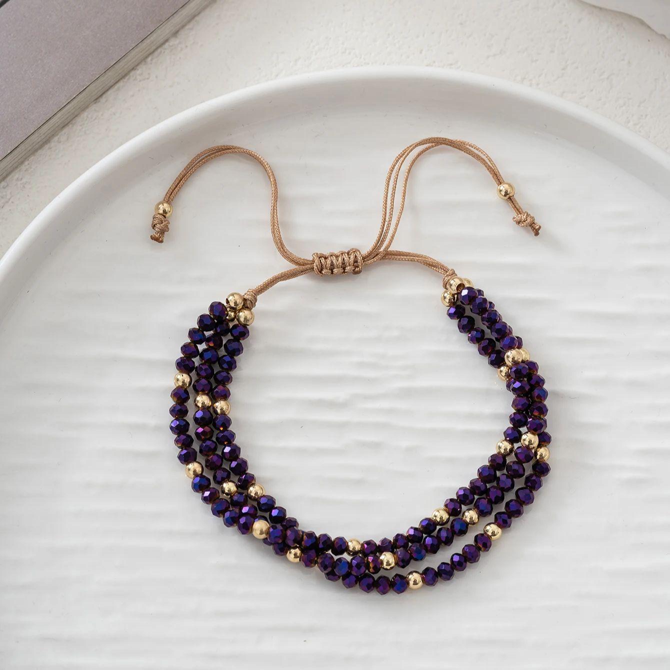 

Bohemian handmade colorful crystal beaded bracelet for women s vacation party jewelry