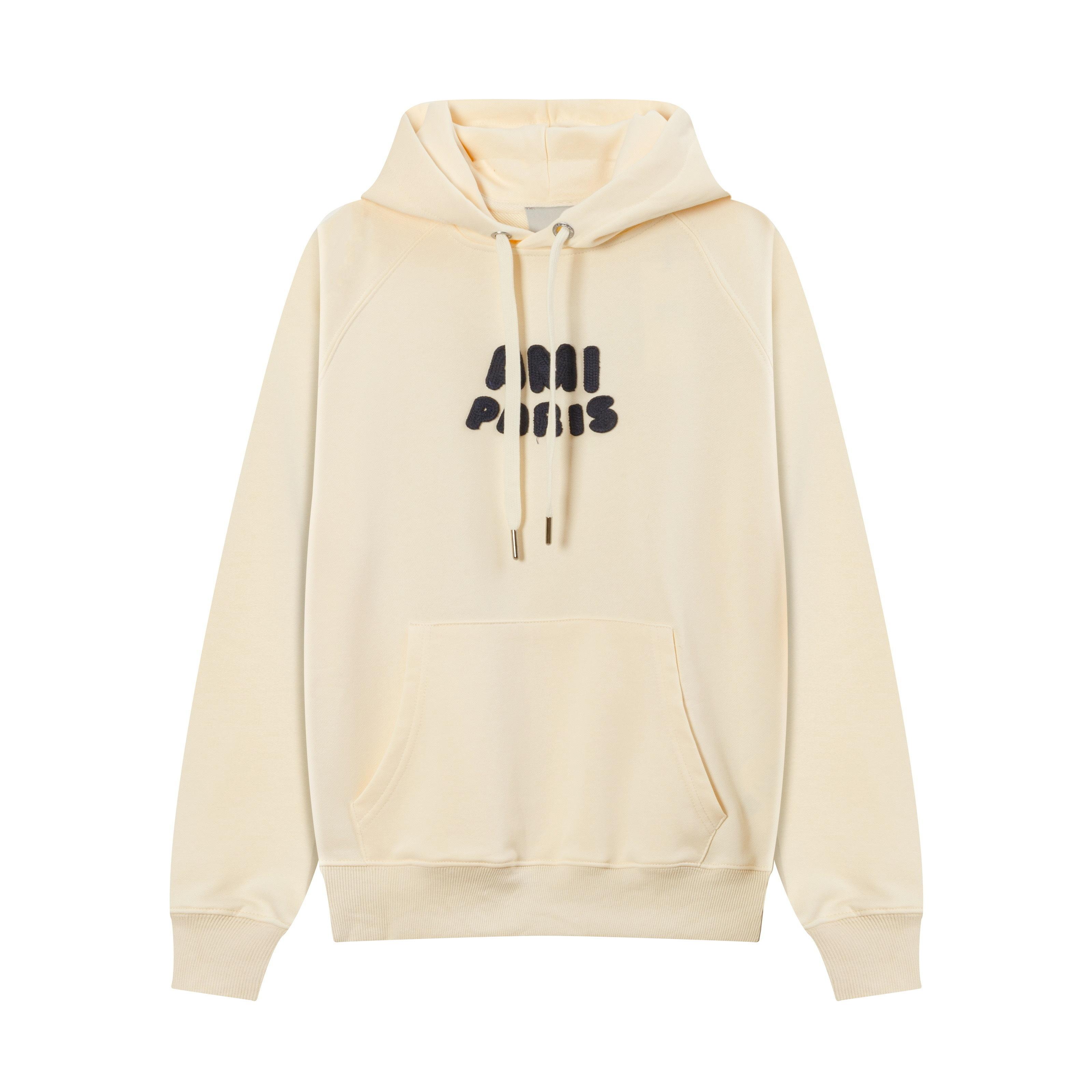 663 AMI Paris 25SS Ранняя весна Новый продукт Вязание крючком Алфавит Плетение Микро-лейбл Парное худи XL