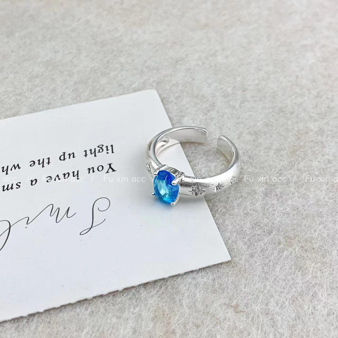 

Кольцо с метеоритом, топазом и цирконом - Корейский нежный открытый дизайн, Изысканные украшения в стиле легкой роскоши для женщин