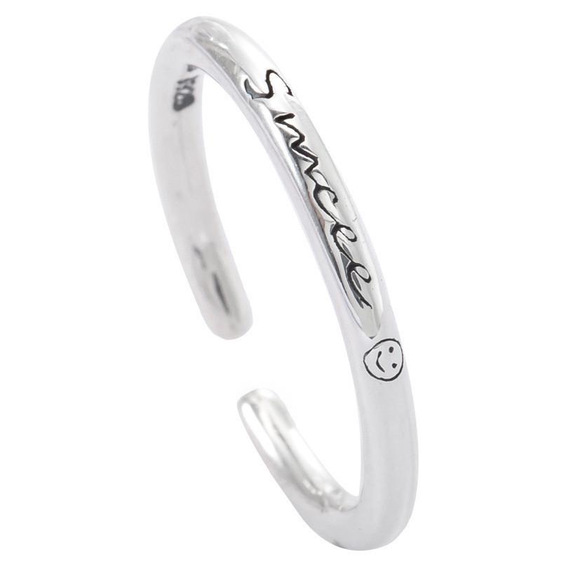 Korean Retro Fashion Hollow Heart Adjustable Cross Ring for Women
